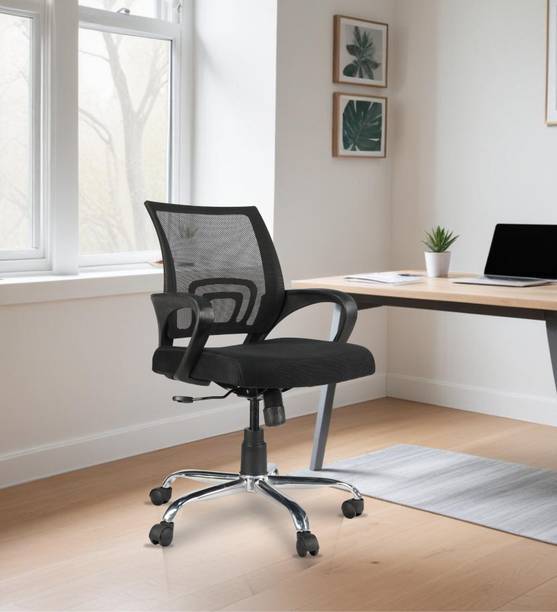 Medallion MEDALLION Medium Back Revolving Chair (A-106) Nylon Office Arm Chair