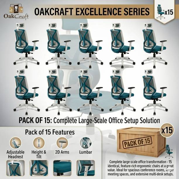 Oakcraft Mesh Office Adjustable Arm Chair