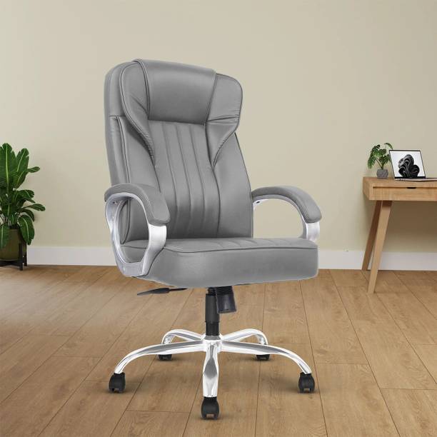 Vergo Supreme High Back Ergonomic Boss Chair, Cushion Comfort, Revolving, Metal Base Leatherette Office Executive Chair