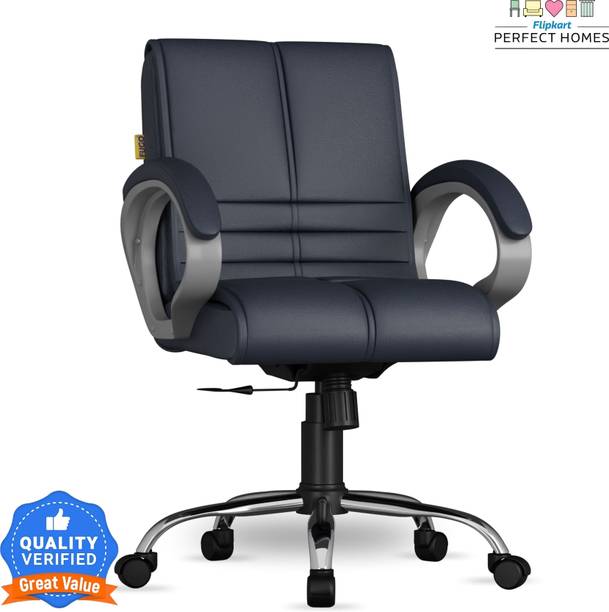 Flipkart Perfect Homes Dion Chair Office Chair, Study Chair, Computer Chair, 3 Years Warranty Leatherette Study Arm Chair