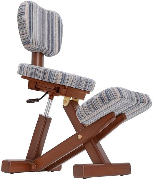 URC Wooden Kneeling Chair with Backrest Adjustable Height Cotton, NA Office Executive Chair