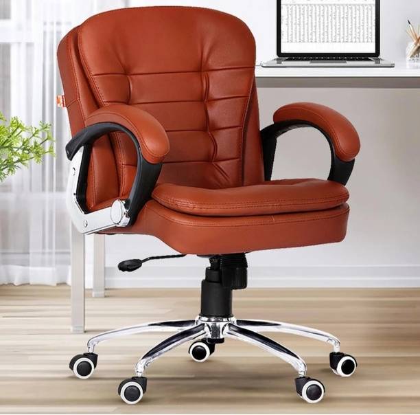 DPI A46 Office Boss Designer Chair PP Chrome Arms High Back Executive Chair Leatherette Office Arm Chair