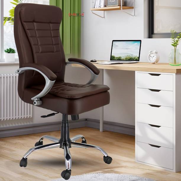 Newturn Premium Leather Boss office chair with 3 Yrs parts repl. Wty Leather Office Arm Chair