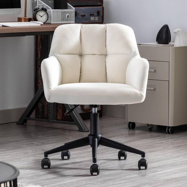 Finch Fox Battle Modern 360° Swivel Mid-Back Armrest Faux Leather Study Office Desk Chair Leatherette Office Adjustable Arm Chair