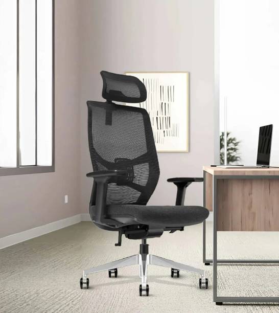 ardasinterior Mars Breathable Mesh Ergonomic Chair in Black Colour Mesh Office Adjustable Arm Chair