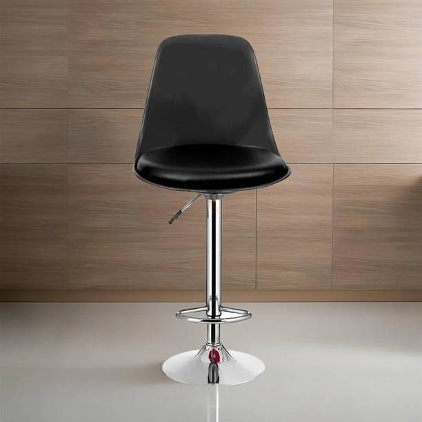 Sitwell Bar Stool With Footrest Chrome Base (BLACK) Fabric Office Executive Chair
