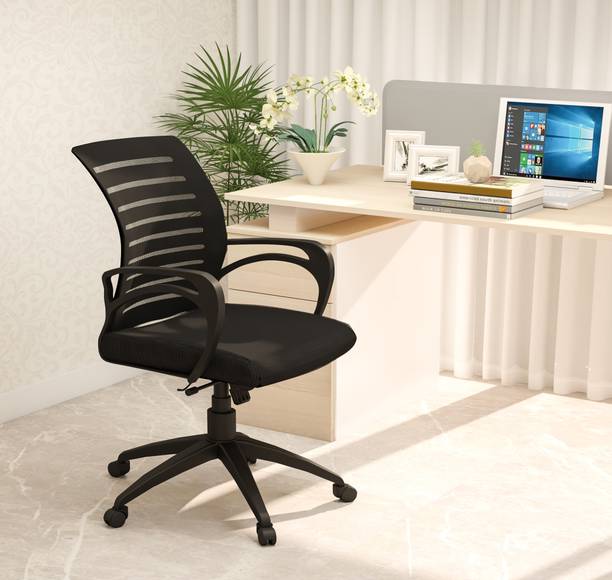 GARGHANDICRAFTS Ergonomic Mid-Back Chair with Breathable Mesh/Durable Frame Chair For Workplace Nylon Office Executive Chair