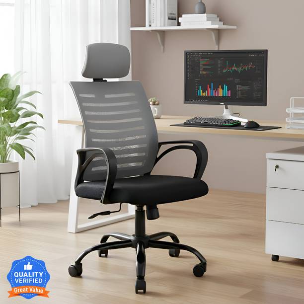 IAFA Diego High Back Ergonomic Office Chair Heavy Duty Black Metal Base Mesh Office Arm Chair