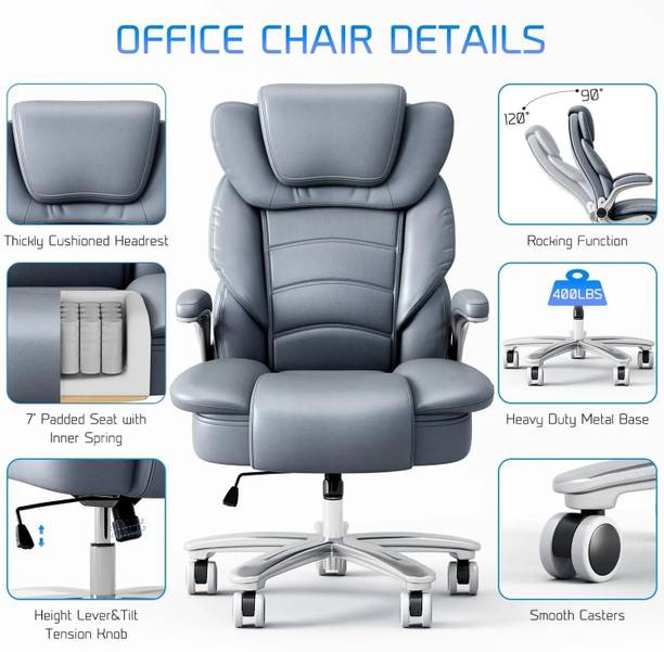 TECHSEAT ® 2 Years of Warranty | High Back | Ergonomic | Home & Office Leatherette Office Adjustable Arm Chair