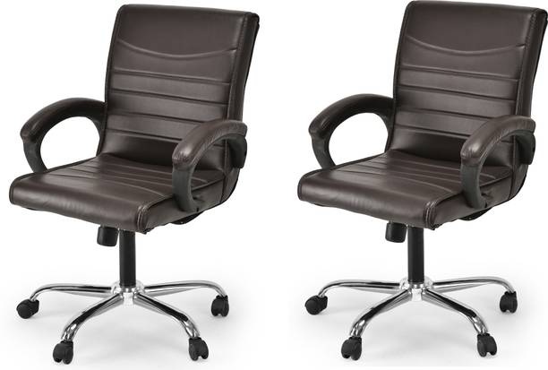 OFFICE SEATING Revolving chair with comfortable seat back and armrest Leatherette Leatherette Office Arm Chair