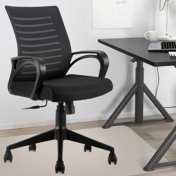 MAESTRO Home & Office Mesh Chair with Fixed Handles - Comfortable Desk Fabric Office Adjustable Arm Chair