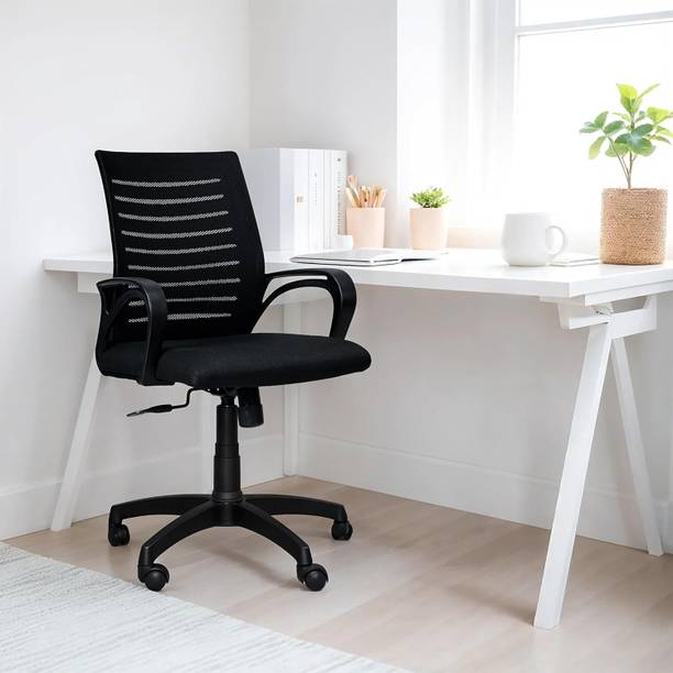 MAESTRO Home & Office Mesh Chair with Fixed Handles - Comfortable Desk Fabric Office Adjustable Arm Chair