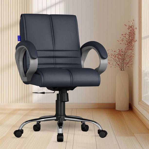 CRATVZ Sturdy Ergonomic Chair with 3 Years Warranty, Home Desk Office Chair Leatherette Study Arm Chair