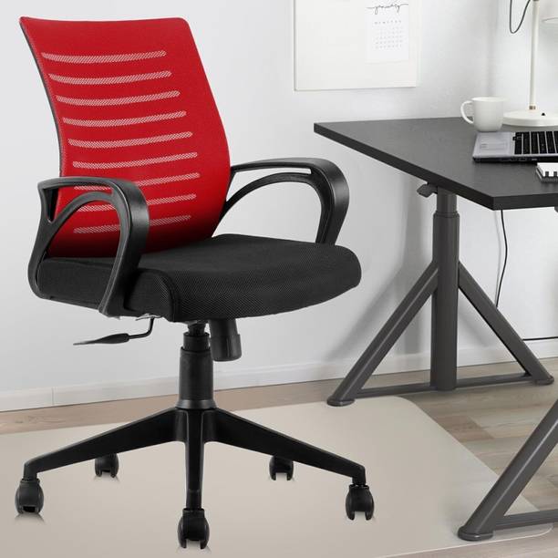 MAESTRO Ergonomic Medium Back Swivel Office Chair with Mesh Back, Height Adjustment Fabric Office Arm Chair