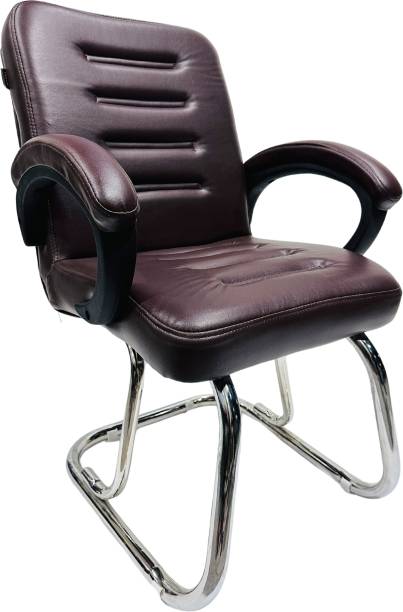 Goyal Steel & Furniture Industries Budget-Friendly Guest Chair Home Office chair Comfortable Cushion Visitor Chair Leatherette Office Arm Chair