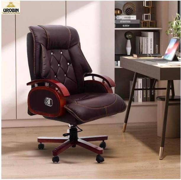 UROBIN PREMIUM RECLINER CHAIR HIGH BACK CHA101 BROWN Leatherette Office Adjustable Arm Chair
