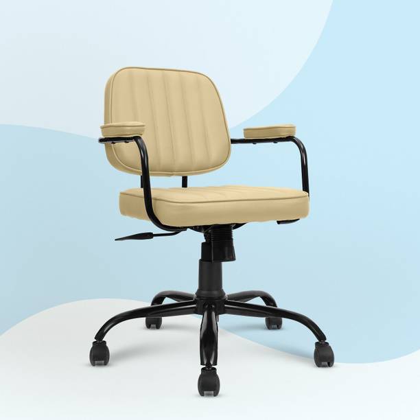 Vergo Mind Ergonomic Chair, Swivel Revolving, Metal Base, Home, Office, Desk, Students Leatherette Study Arm Chair