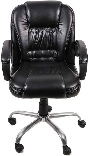 neo chair Executive Leather Office Chair with Adjustable and Lumbar Support, Black Leatherette Office Adjustable Arm Chair