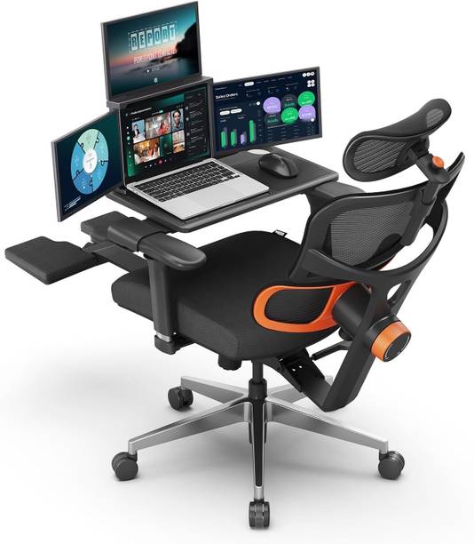Drogo Ergonomic Office Chair for Work from Home Computer Gaming Chair Tray, 4D-Armrest Mesh Office Executive Chair