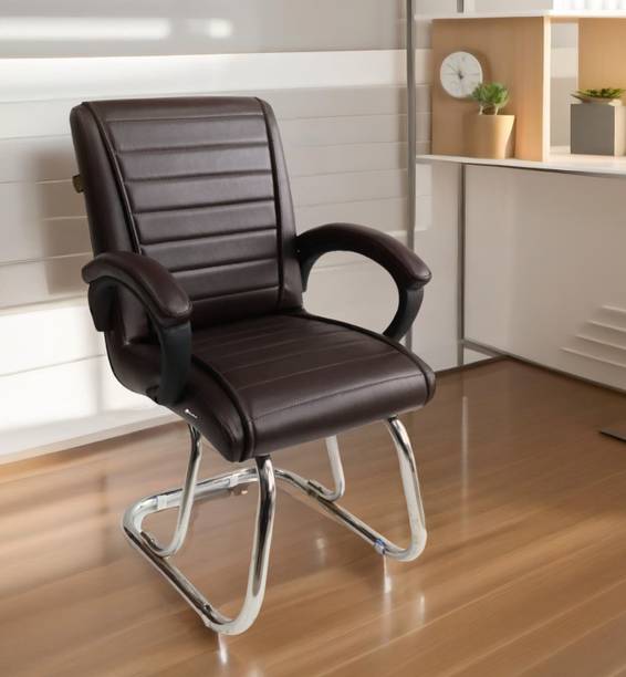APPLE FURNITURE Luxury Chair Office Chair Visitor Study Desk Chair Made of Heavy Steel Frame Leatherette Office Arm Chair