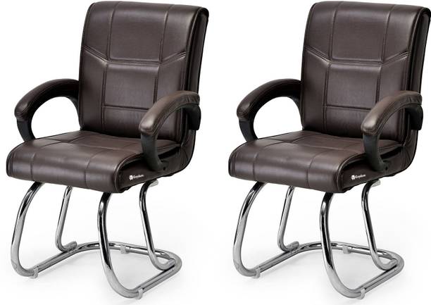 GOYALSON Home & Office Study Reception Cushioned Chair Leatherette Office Visitor Chair