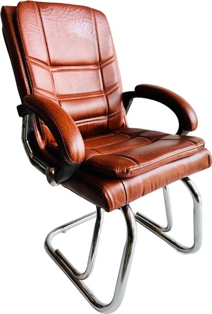 P P CHAIR comfortable Stunning Chair Leatherette | Heavy Duty Metal Frame| Visitor/Office Leatherette Office Arm Chair