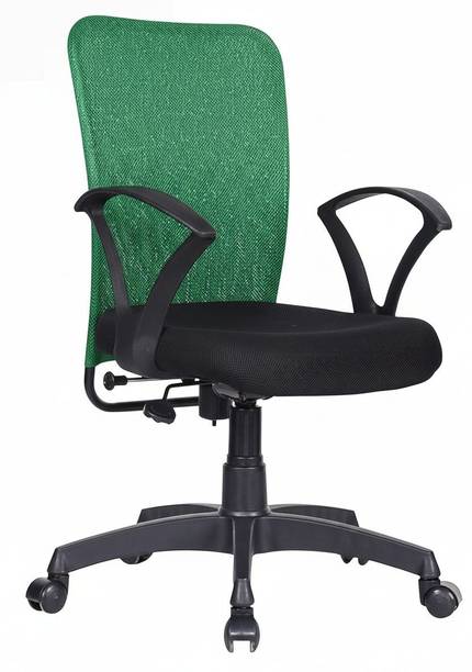 TDF Office Arm Chair with Metallic Frame, Mesh Back, Nylon Base,& Adjustable Handle Mesh Office Adjustable Arm Chair