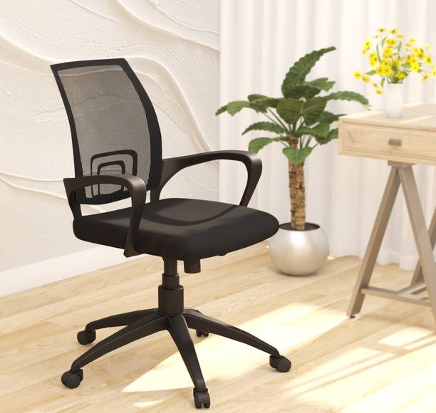 GARGHANDICRAFTS BreezeMesh Office Chair With Ergonomic Mid-Back/Breathable Mesh/Durable Frame Nylon Office Executive Chair
