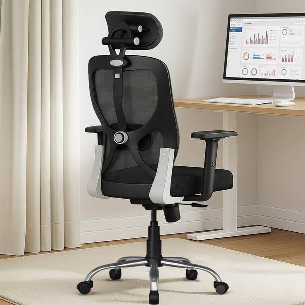SEATFIT Mesh Matrix Ergonomic Office Chair with Back Support & Adjustable Height Mesh Office Adjustable Arm Chair