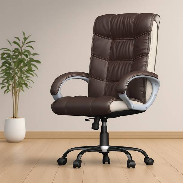 CRATVZ Chair, Office Chair, Executive Chair, Heavy Metal Base with 3 Years Warranty Leatherette Office Executive Chair