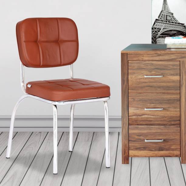 Da URBAN Benton Tan Without Arms | Heavy Duty Frame | Study Chair | Leatherette Office Visitor Chair