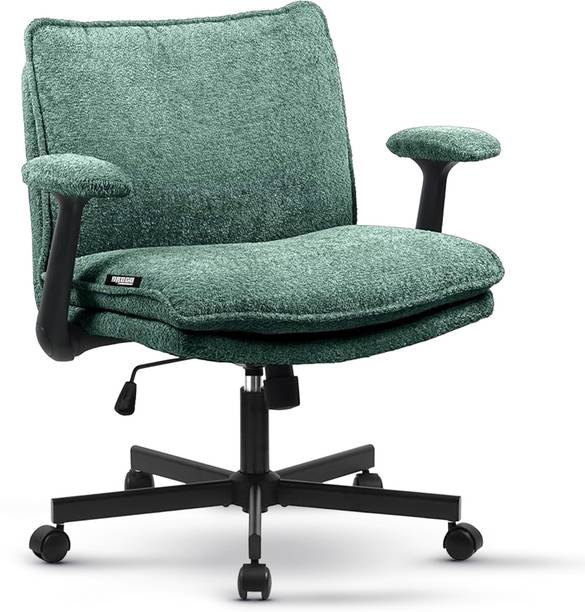 Drogo Criss Cross Legged Office Chair Work from Home with Flip-Up Armrest PU Leather Office Executive Chair