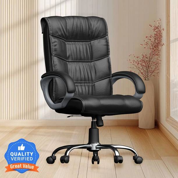 CRATVZ Chair, Office Chair, Executive Chair, Heavy Metal Base with 3 Years Warranty Leatherette Office Executive Chair