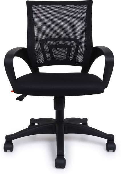 NARSA 804 Revolving Chair with Tilt Mechanism in net back, Fixed Arms Mesh Office Arm Chair