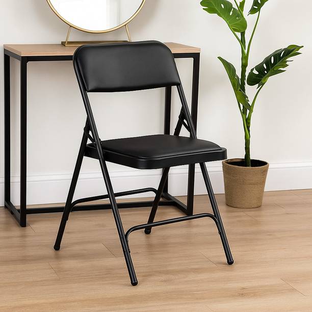 Trends Furnishers Premium Quality Metal Folding Chair With Cushion for Home Office Study Visitor Leatherette Study Folding Chair
