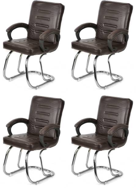TARUN GRAMUDYOG Comfortable and Stylish Arm chair without wheel for Home or Office reception Leatherette Office Arm Chair