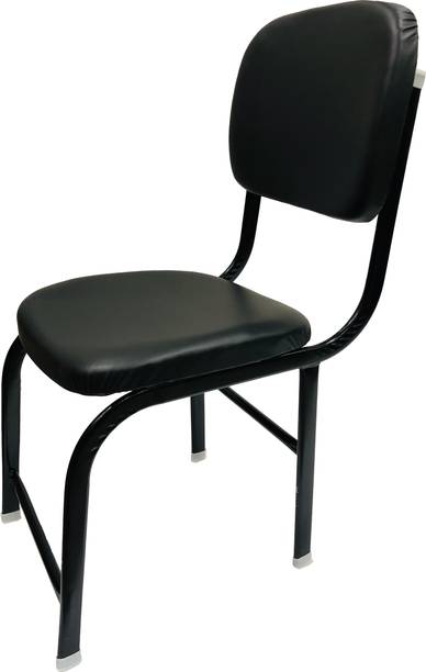 SOMRAJ Office Visitor Study Chair Without arm Rest with Iron Frame H Type Leatherette Office Visitor Chair
