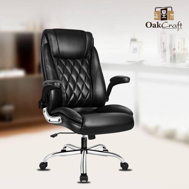 Oakcraft Velor Ergo, 3 Years On-Site Warranty for Unrivaled Quality and Luxury Leatherette Office Executive Chair