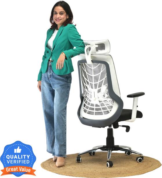 CRATVZ Kyro Ergonomic Chair with 3 Years Warranty, Home Desk Office Chair, Mesh Office Executive Chair