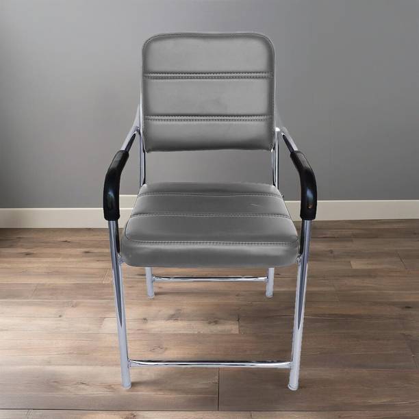 RW REST WELL Acton Chair With Cushioned Seat & Backrest|Armrest Chair For Office/Study Areas| Leatherette Office Visitor Chair