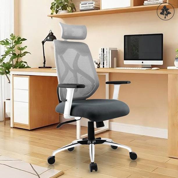 VRIKSHH High Back Ergonomic Office Chair Heavy Duty | Metal Base & Adjustable Arm Chair Mesh Office Adjustable Arm Chair