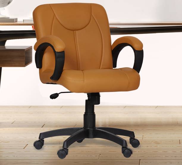 Da URBAN Deaver Camel Revolving | Mid Back | Ergonomic | Home & Office | Leatherette Office Executive Chair