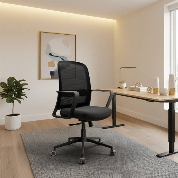 Vergo Empower Mid Back Ergonomic Chair, Swivel, Recline, Nylon Base, Home, Study Mesh Office Arm Chair