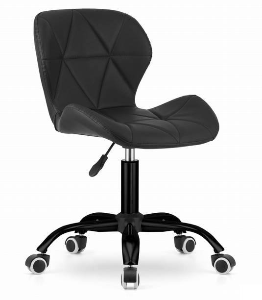 Finch Fox Height-Adjustable Faux Leather Office Study Desk Chair in Black Color Leatherette Office Executive Chair