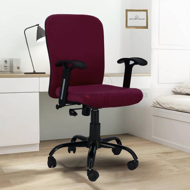 Newturn Rainbow Zebra Velvet Rexine office revolving chair with 2 Year warranty Fabric Office Adjustable Arm Chair