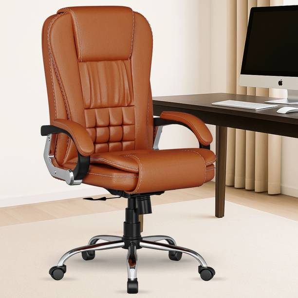 SEATFIT A47 Office Boss Designer Chair PP Chrome Arms High Back Executive Chair Leatherette Office Arm Chair