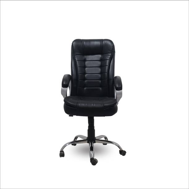 My Cubicles High Back Boss Chair | Executive Style with Lumbar Support Leatherette Office Adjustable Arm Chair