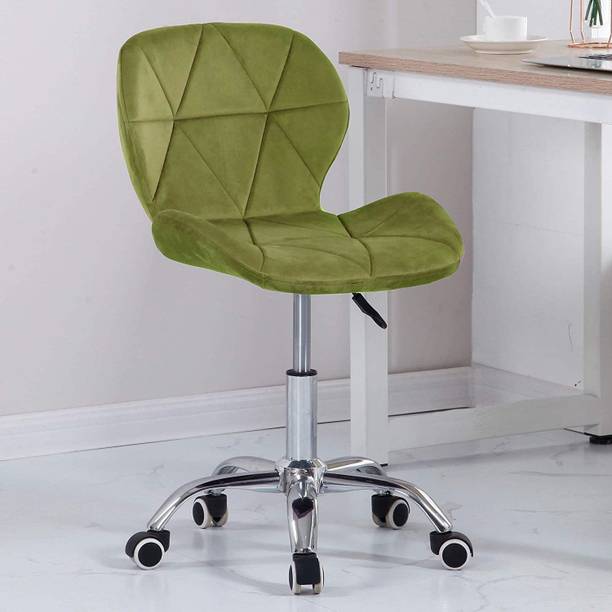 Finch Fox Height-Adjustable Velvet Office Study Desk Chair In Light Green Color Linen Office Executive Chair