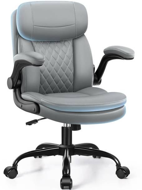 TECHSEAT 2 Year of Warranty|Mid Back | | Ergonomic | Home&office Leatherette Office Adjustable Arm Chair