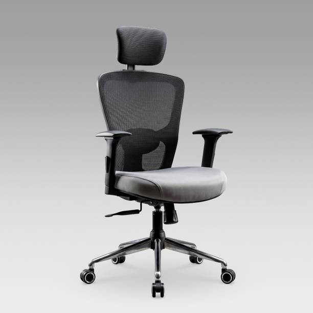 Make My Chairs Jazen Prime Ergonomic Mesh Office Chair for Work|5 Years Warranty|Seat Slider Mesh Office Adjustable Arm Chair